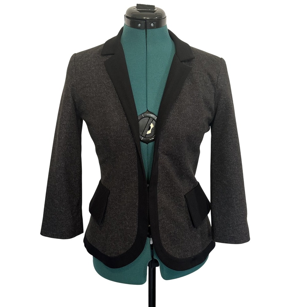 Cartonnier Blazer Womens XS 3/4 Sleeve Peplum Open Front Jacket Career Workwear‎